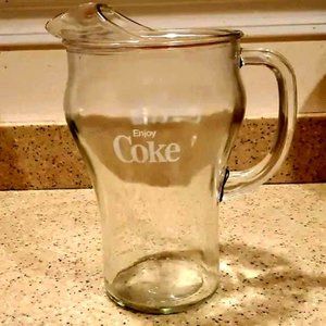 Coke Coca Cola Glass Pitcher 64 oz 2 quart